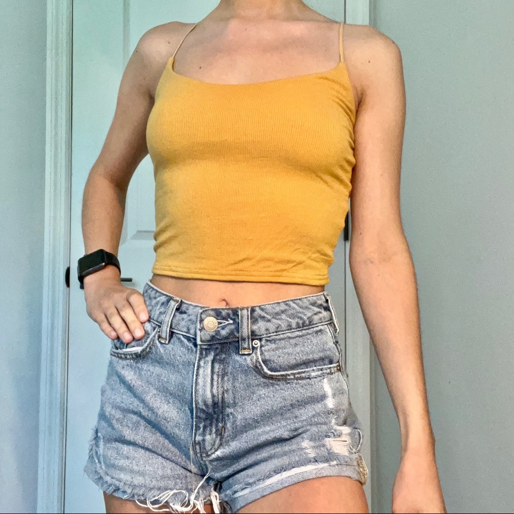Pacsun Basics Yellow Tank Top/Crop Top